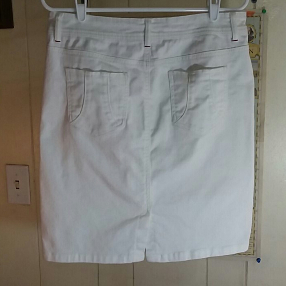 Wrangler Women's Sz 8M White Denim Midi Skirt